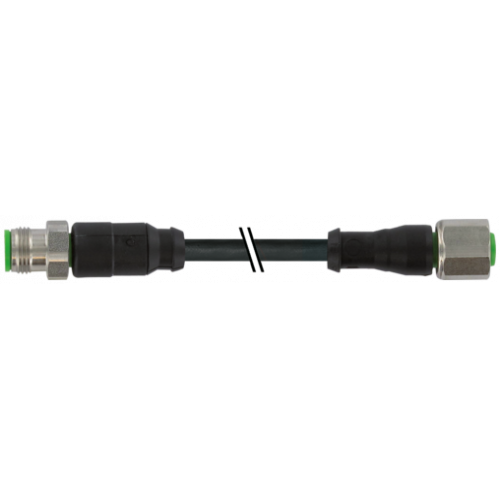 7002-40021-6240100 M12 male 0° / M12 female 0° A-cod. V2A