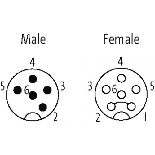 341230 adaptor M12 male 5p./M12 female 6p. shield Cube 67
