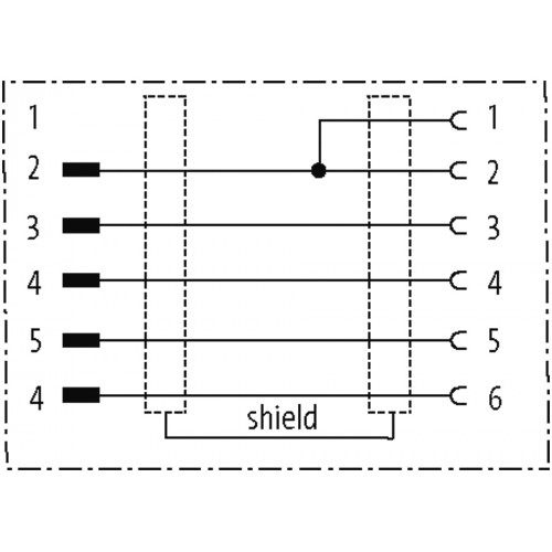 341230 adaptor M12 male 5p./M12 female 6p. shield Cube 67