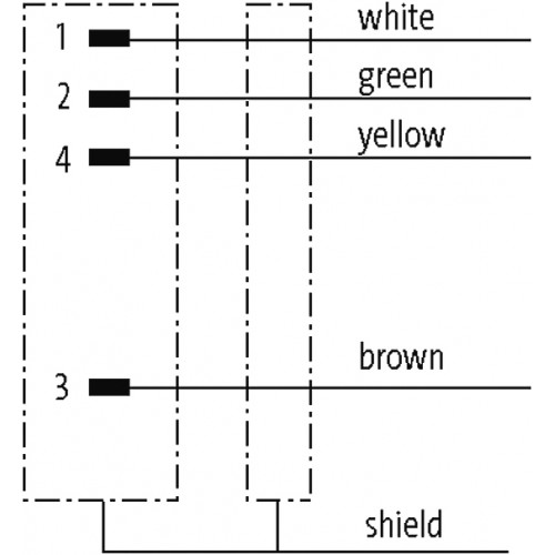 341810 M12 male 0° shielded with cable