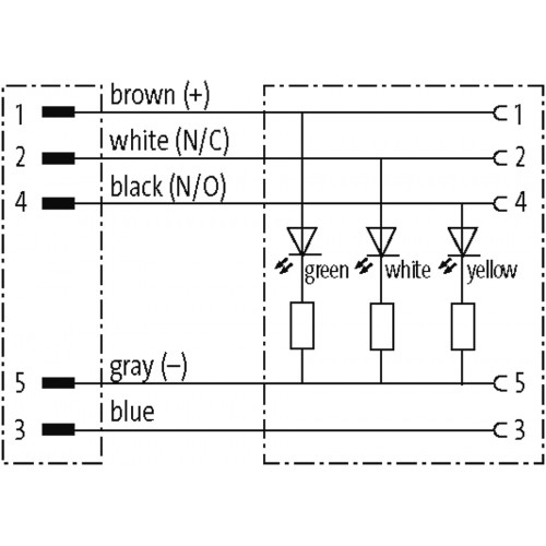 342438 M12 male 0° / M12 female 0° LED