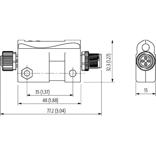 55112 Adaptor M12 Male / M12 Female