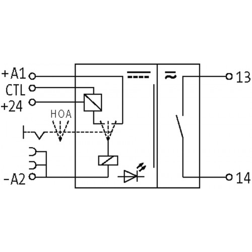 51153 RMMDAH-CTL 11/24 OUTPUT RELAY WITH TOGGLE SWITCH