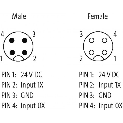 55110 Adaptor M12 Male / M12 Female