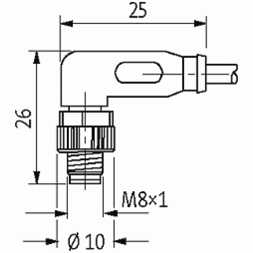 7999-88091-2340100 M8 MALE 90° / M8 FEMALE 90°