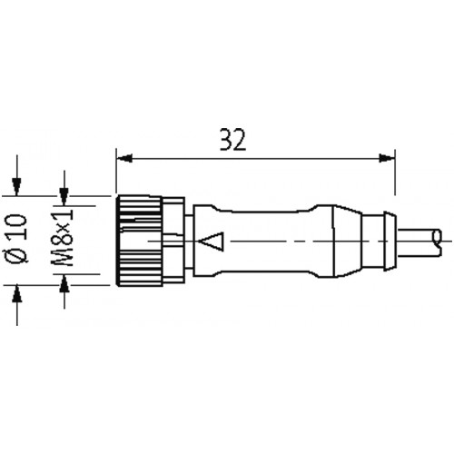 7999-08061-6341400 M8 female 0° A-cod. with cable