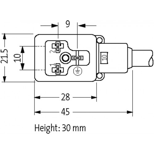 7014-10021-2160300 MSUD valve plug B-10mm with cable F&B