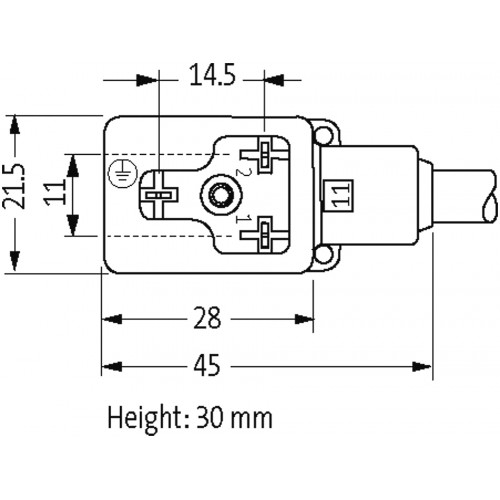 7000-11081-2360500 MSUD valve plug BI-11mm 180° with cable