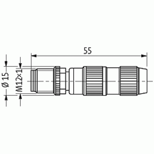 7356-12481-0000000 MOSA M12 male 0° field-wireable (IDC)