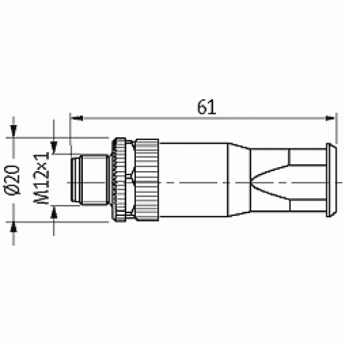 7030-12731-0000000 M12 MALE 0° SELF WIREABLE SCREW TERMINAL