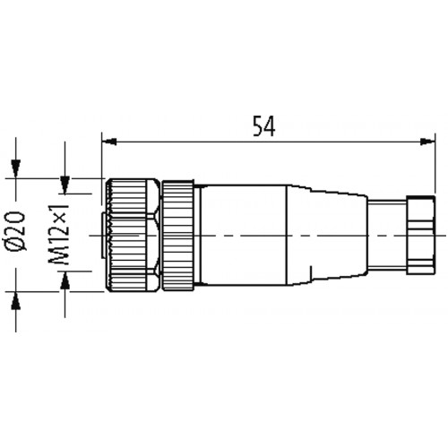 7000-12901-0000000 M12 FEMALE STRAIGH FIELD-WIREABLE SCREW TERM.