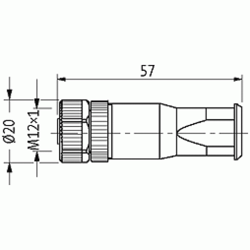 7030-12931-0000000 M12 FEMALE 0° SELF WIREABLE SCREW TERMINAL