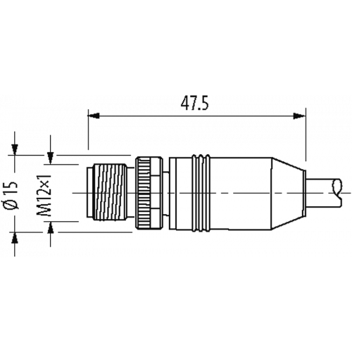 7700-12021-1500200 M12 male 0° A-cod. with cable