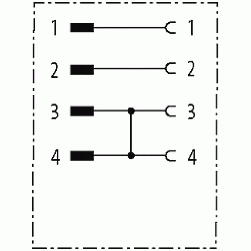 7005-15061-0000000 ADAPTOR M12 LITE MALE/ M12 LITE FEMALE 4 POLE