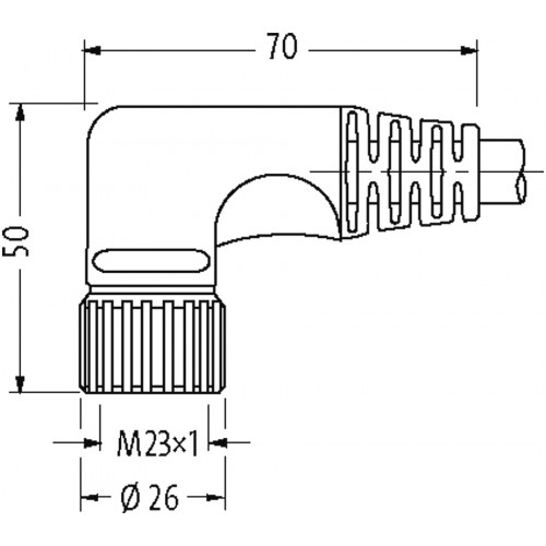 7000-23111-3330500 M23 female 0° with cable