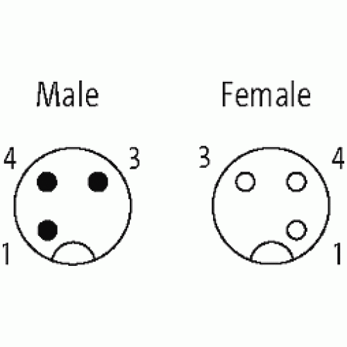 7700-40241-U030100 M12 male 90° / M12 female 90° A-cod.