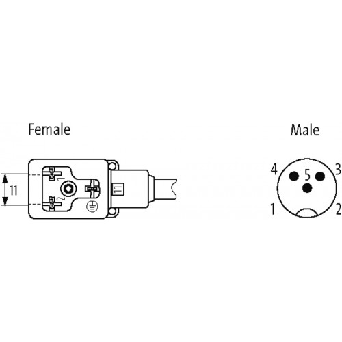 7050-40961-6161000 MQ12 male 0° / MSUD valve plug BI-11mm