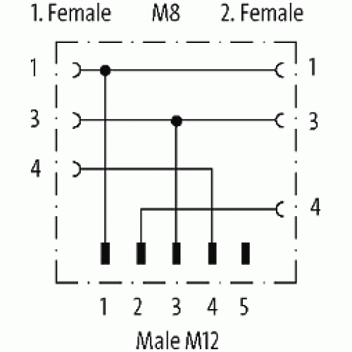 7005-41201-0000000 T COUPLER M12 MALE / M8 FEMALE 0° LITE
