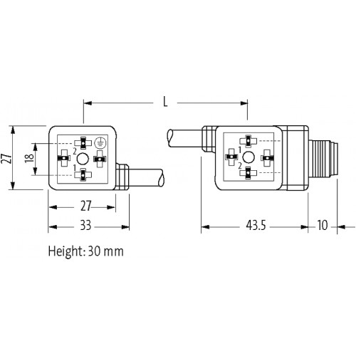7000-89041-6360000 M8 male on back A-cod. / MSUD double valve A18mm