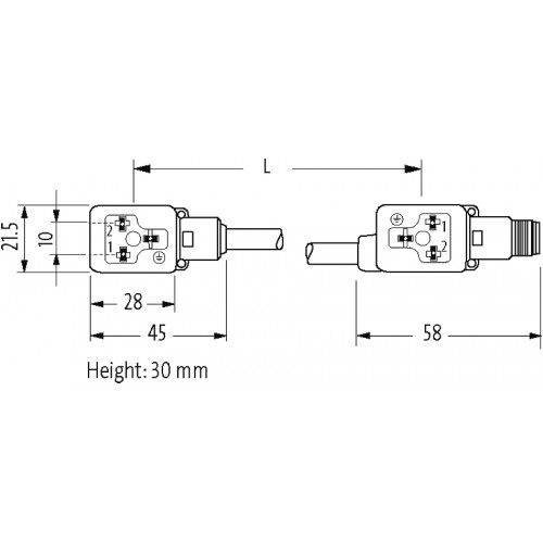7000-89091-6360000 M8 male on back A-cod. / MSUD double valve B10mm