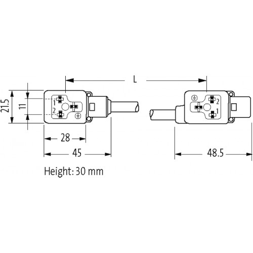 7000-89121-6360000 M8 male on top A-cod. / MSUD double valve BI11mm