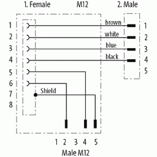 7000-42601-0000000 T-COUPLER M12FEMALE 8P/M12MALE+CABLE 4P+M12MALE 3P