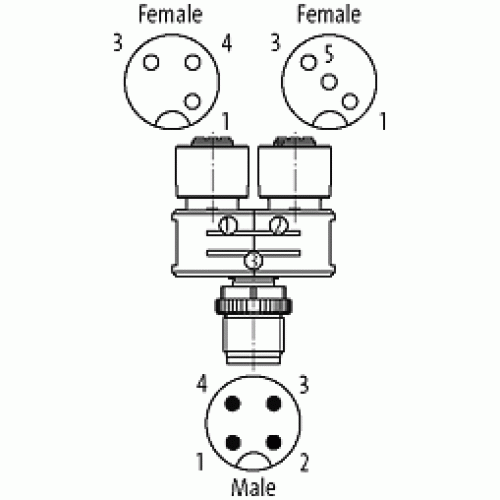 7000-42731-0000000 T-COUPLER SLIMLINE SHIELDED M12 MALE/ 2XM12 FEMALE 7000-42731-0000000 T-COUPLER SLIMLINE SHIELDED M12 MALE/ 2XM12 FEMALE