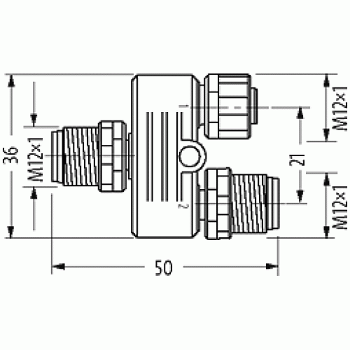 7000-44151-0000000 T-coupler M12 male / M12 male - female PROFIBUS