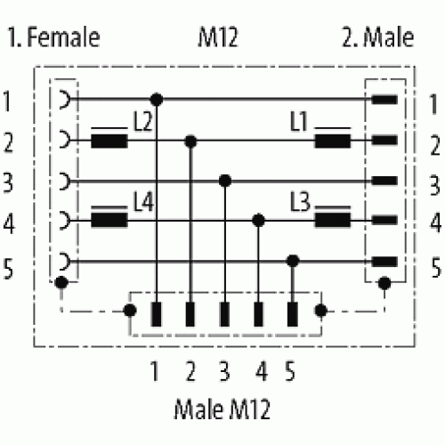 7000-44151-0000000 T-coupler M12 male / M12 male - female PROFIBUS