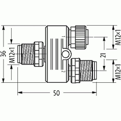 7000-46091-0000000 T-COUPLER M12 6POL. CUBE67 SHIELDED