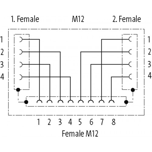 7000-47311-0000000 T coupler M12 female / M12 female+female shielded