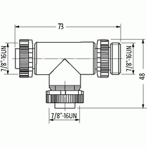 7000-50071-0000000 T coupler 7/8" male / 2x 7/8" female 3p 7000-50071-0000000 T coupler 7/8" male / 2x 7/8" female 3p