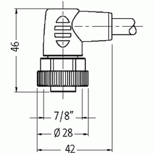 7000-78051-9622000 7/8'' female 90° with cable 7000-78051-9622000 7/8'' female 90° with cable