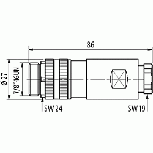 7000-78111-0000000 7/8" male 0° field-wireable 7000-78111-0000000 7/8" male 0° field-wireable