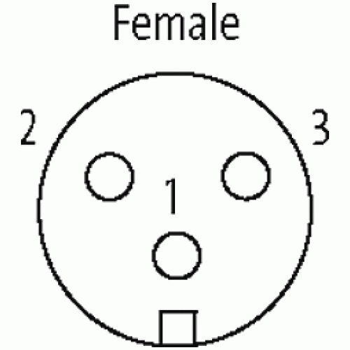 7700-A3031-UMB1000 Mini (7/8) 3 pole, Female 90° w/ Cable