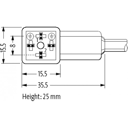 7050-41101-6360500 MQ12 male 90° A-cod. / MSUD valve plug C-8mm