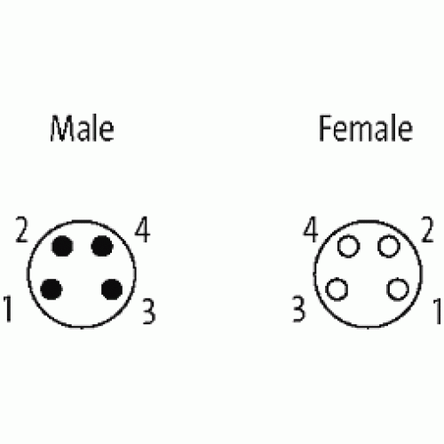 7999-88091-2340100 M8 MALE 90° / M8 FEMALE 90°