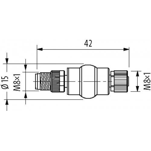 7000-88511-0000000 ADAPTOR M8 MALE / M8 FEMALE CONF. 1,3,4 7000-88511-0000000 ADAPTOR M8 MALE / M8 FEMALE CONF. 1,3,4