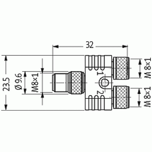 7000-88602-0000000 T-coupler M8 Nano male A-cod. / 2x female A-cod. 7000-88602-0000000 T-coupler M8 Nano male A-cod. / 2x female A-cod.