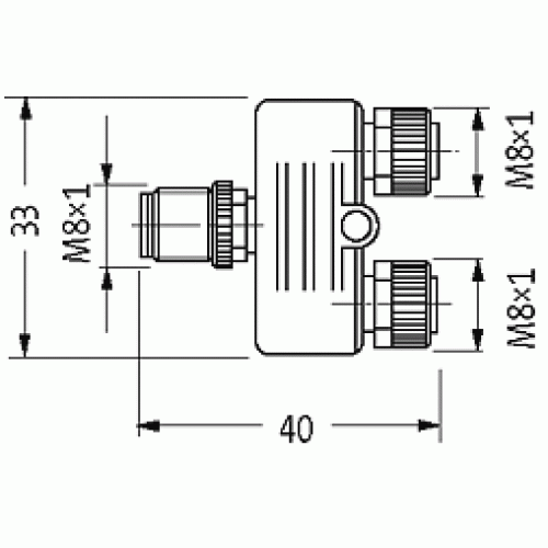 7000-88621-0000000 T-coupler M8-male 3p/2x M8-female 3p