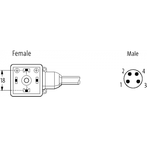 7000-88731-6130060 M8 male 90° A-cod. / MSUD valve plug A-18mm