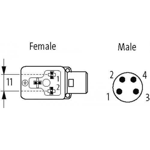 7000-88792-6330100 M8 male 0° A-cod. / MSUD valve plug BI-11mm 180°