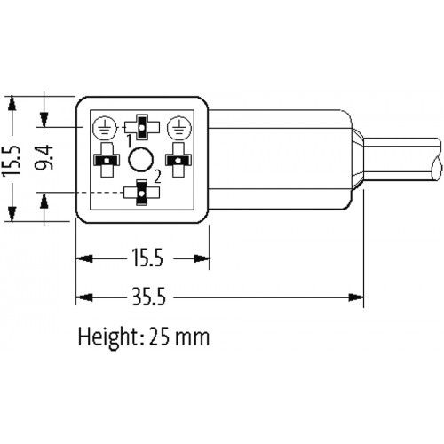 341788 M12 male 0° / MSUD valve plug form CI 9.4mm