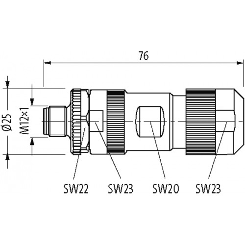 7000-P4591-0000000 M12 male 0° L-coded field-wireable 7000-P4591-0000000 M12 male 0° L-coded field-wireable