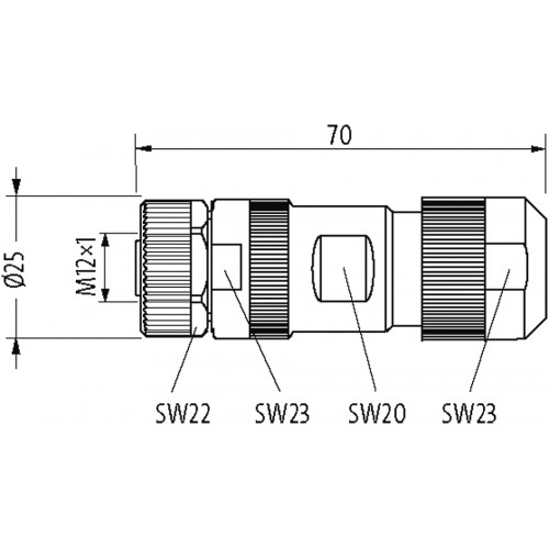 7000-P4611-0000000 M12 female 0° L-coded field-wireable 7000-P4611-0000000 M12 female 0° L-coded field-wireable