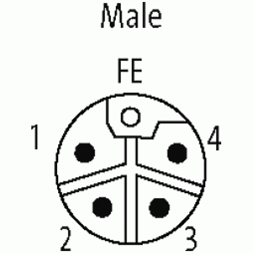 7356-P4391-0000000 M12 male 0° L-cod. field- wireable (IDC)