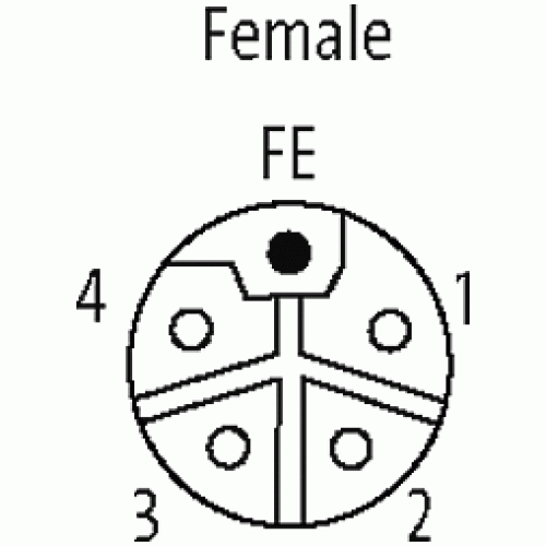 7356-P4421-0000000 M12 female 0° L-cod. field- wireable (IDC)