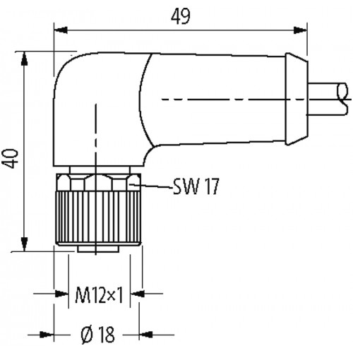 7000-P3231-P050500 M12 Power female 90° K-cod. with cable 7000-P3231-P050500 M12 Power female 90° K-cod. with cable