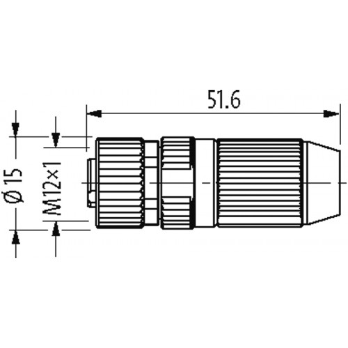 7356-P4421-0000000 M12 female 0° L-cod. field- wireable (IDC)