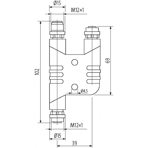 7000-P6903-0000000 h-coupler M12 Power male S-cod. / 2x female S-cod.